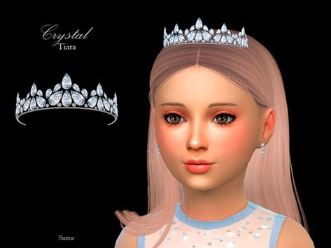 Suzue's Crystal Tiara Child Kids Tiara, Royal Clothes, Sims 4 Cc Kids Clothing, Sims Packs, Crown For Kids, Medieval Clothes, Sims 4 Children, Sims 4 Expansions, Crystal Tiara