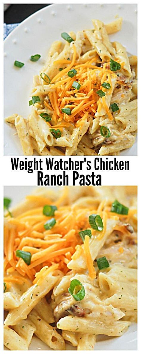 Dinners Simple, Lunches Healthy, Chicken Ranch Pasta, Resep Pasta, Dinners Recipes, Chicken Ranch, Weight Watchers Chicken, Ranch Pasta, Weight Watcher Dinners