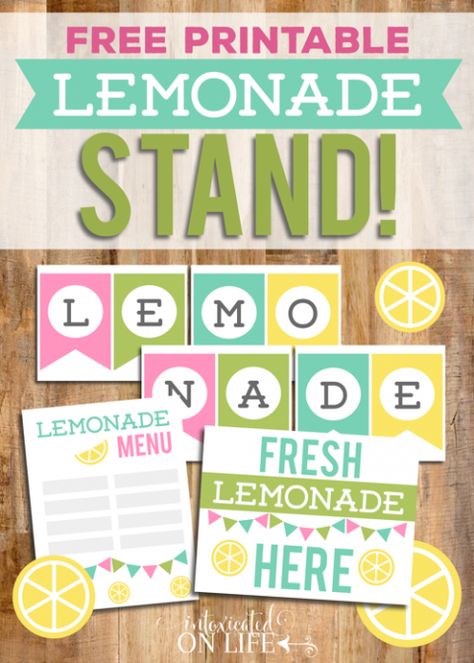 FreePrintableLemonadeStand-IOL Lemonade Stand Printables, Lemonade Menu, Kids Lemonade Stands, Lemonade Stand Sign, Lemon Aid, Kids Lemonade, Diy Lemonade Stand, Play Preschool, Diy Lemonade