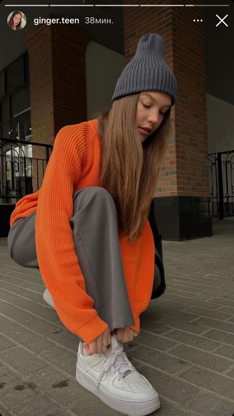 Orange Sweater Outfit, Orange Dress Outfits, Dressy Spring Outfits, Kendall Style, Japan Outfit, Mum Fashion, Bollywood Outfits, Orange Outfit, Winter Fashion Outfits Casual