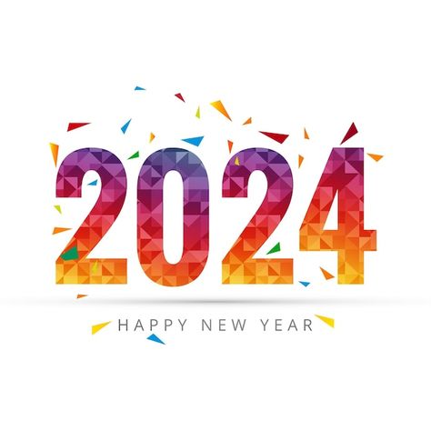 Free vector happy new year 2024 card hol... | Free Vector #Freepik #freevector #winter #background #new #holiday Happy New Year Text, New Year Text, Happy New Year Background, Retro Text, New Year Message, Celebration Background, Happy New Year Images, 2020 Calendar, New Beginning Quotes