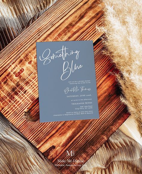 Invitation Dusty Blue, Blue Bridal Shower Invitations, Library Shop, Vintage Country Weddings, Boho Bridal Shower Invitations, Bridal Shower Inspo, Something Blue Bridal, Blue Bridal Shower, Boho Bridal Shower