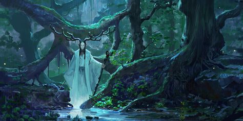 Discover the Art of Geng Kun, a Chinese Illustrator based in hangzhou. The post The Art of Geng Kun appeared one day on IAMAG Inspiration. Druid Wallpaper, Umbrella Illustration, Rain Wallpapers, Fantasy Forest, Forest Wallpaper, Film Art, Character Wallpaper, Wallpaper Design, Best Artist