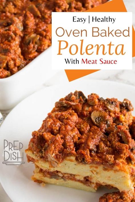 This delicious and easy to make oven baked polenta is like a polenta lasagna. This baked polenta recipe is the perfect easy dinner recipe. Polenta Dinner, Baked Polenta Recipes, Polenta Dishes, Instant Pot Gluten Free Recipes, Crockpot Gluten Free Recipes, Polenta Casserole, Gluten Free Soup Recipes, Polenta Lasagna, Recipes Breakfast Easy