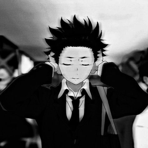 Anime Ppf Black, A Silent Voice Shoya Icon, Shoya A Silent Voice Pfp, Shoko Nishimiya Wallpaper, Shoya Ishida Manga, Silent Voice Aesthetic, Silent Anime, Shoya Ishida Pfp, Shoya Ishida Icon