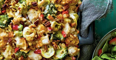 The hardest part of this chicken and broccoli bake just might be portion control. Chicken Broccoli Tortellini, Pasta Chicken Broccoli, Tortellini Broccoli, Chicken And Broccoli Pasta Bake, Broccoli Tortellini, Chicken Broccoli Pasta Bake, Tortellini Casserole, Chicken And Broccoli Pasta, Chicken Broccoli Bake