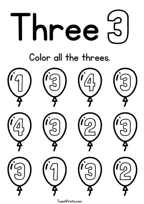 Number 3 Tracing Worksheets - Free Printables - Teach Prints Number 3 Activities For Toddlers, Number 3 Worksheet Preschool, Number Practice Worksheets, Letters Activities, Preschool Prewriting, Preschool Worksheets Free Printables, Shape Worksheets For Preschool, Preschool Number Worksheets, Number Practice