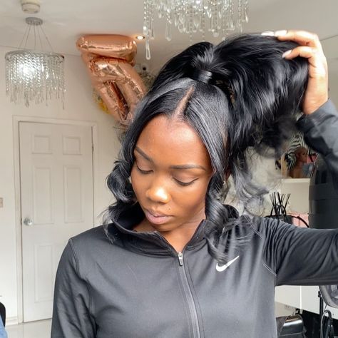 Vintage High Ponytail, Loose Curl Ponytail Black Women, Bob Ponytail Black Women, 360 Lace Frontal Wig Ponytail, Wavy Ponytail Black Women, Ponytail With Bangs For Black Women, High Ponytail Hairstyles For Black Women, Ponytails For Black Women, Black Women Ponytail Hairstyles