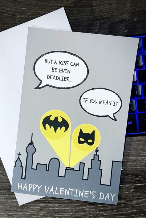 Batman Valentines, Book Gift Ideas, Batman Quotes, Middle School Dance, Batman Catwoman, Bat Cat, Batman And Catwoman, Book Gift, Valentines Day Card