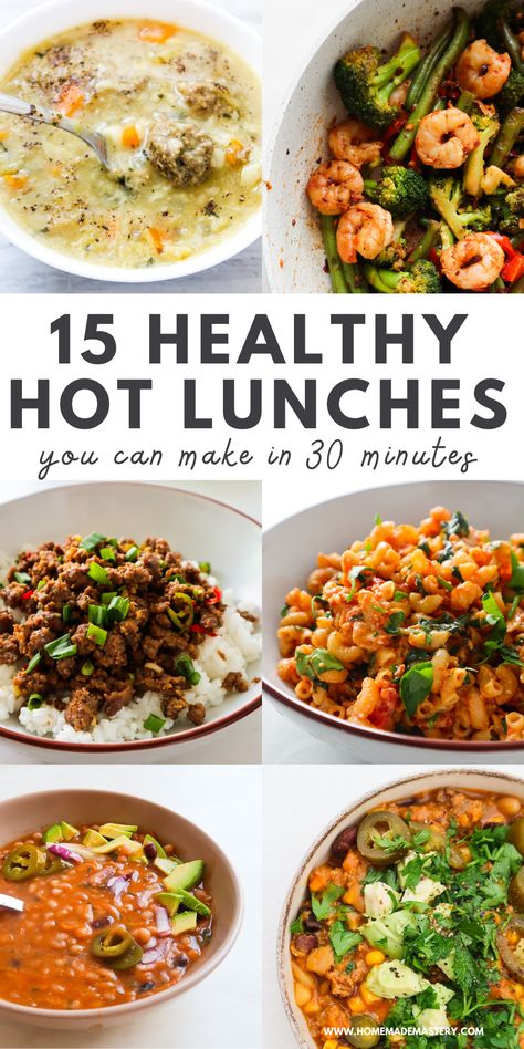 Healthy Hot Lunch Ideas, Quick And Easy Soups, Hot Lunch Ideas, Hot Lunches, Quick Easy Lunch, Quick Healthy Lunch, Hot Lunch, Quick And Easy Soup, Healthy Pasta