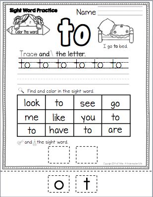 FREEBIE - Color, trace, write, find, cut and glue sight word - TO Pre K Sight Words, Sight Word Centers, Learning Alphabet, Preschool Sight Words, Sight Word Fun, Teaching Sight Words, Tricky Words, Cut And Glue, Language Worksheets