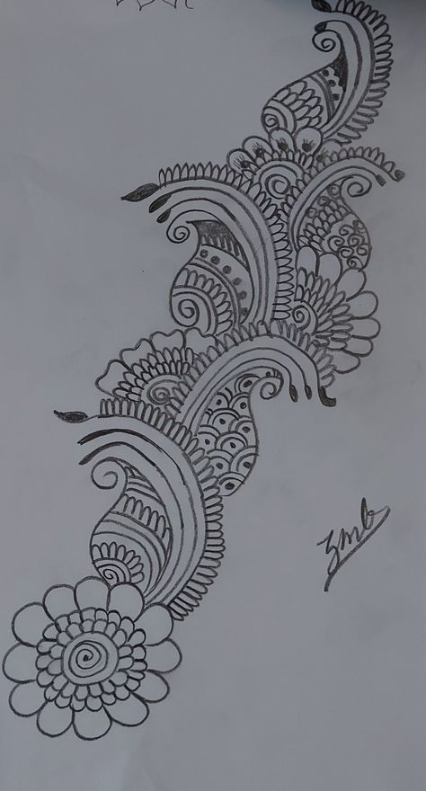 Easy pencil mehndi Mehndi Designs In Pencil, Mehandi Design Pencil Drawing, Pencil Mehendi Design, Mehndi Designs Pencil, Mehndi Design Pencil, Pencil Mehndi Design, How To Make Mehndi, Mehndi Drawing, Cone Designs