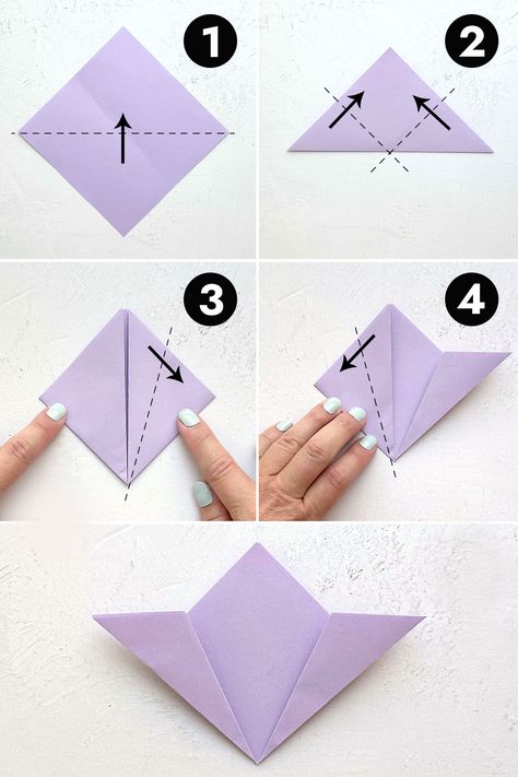 Origami Flowers Easy, Large Origami, Flower Folding, Origami Bouquet, Origami Easy Step By Step, Easy Origami Flower, Origami Flowers Tutorial, Origami For Beginners, Flowers Easy