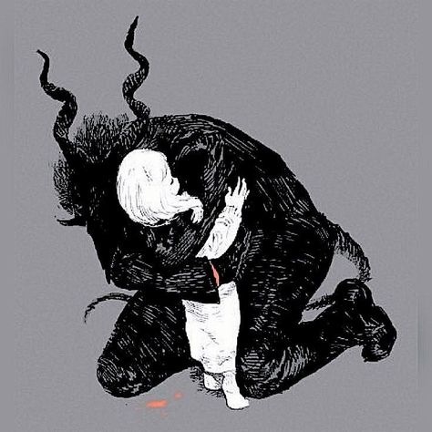 Demon Art, Dark Art Illustrations, Beautiful Dark Art, Scary Art, Art And Illustration, Funky Art, Horror Art, Surreal Art, Dark Fantasy Art