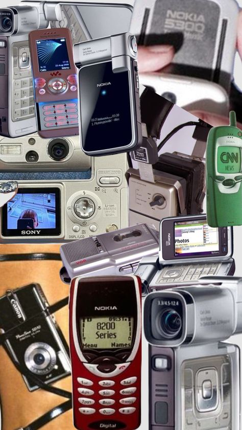 2000 Technology Aesthetic, Retro Phones Aesthetic, Early 2000s Technology, Y2k Technology Aesthetic, Vintage Technology Aesthetic, 2000s Technology Aesthetic, 1990s Technology, Nokia Phone Aesthetic, 2000 Technology