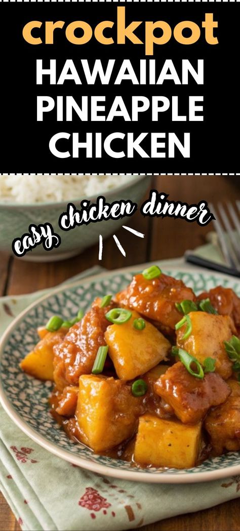 This Crockpot Hawaiian Chicken recipe is a sweet and savory dinner dream. Tender chicken tenderloins, juicy pineapple, and a rich pineapple chicken glaze make this dish an instant favorite. It's one of the easiest chicken crockpot recipes easy to prepare, and it tastes just like a tropical vacation in every bite! Crockpot Chicken Tenderloins, Chicken Tenders Crockpot, Easy Dinners Chicken, Sweet Hawaiian Chicken, Baked Pineapple Chicken, Chicken Glaze, Hawaiian Pineapple Chicken, Crockpot Pineapple Chicken, Tenderloin Recipes Crockpot