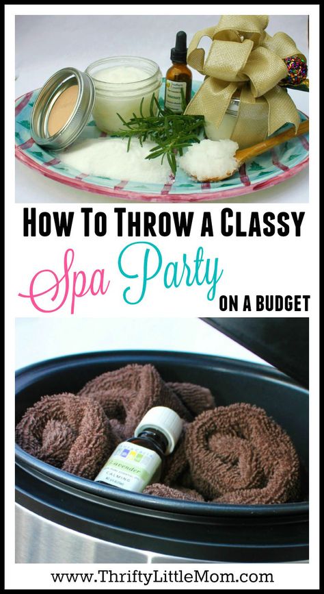 How to Throw a Classy Spa Party on a Budget.  Looking to create a spa like experience at home? This post offers easy recipes for making your own natural facial scrub and even a recipe for a take home sugar scrub for each of your guests. Diy Spa Party, Natural Facial Scrub, Spa Day Party, Party On A Budget, Diy Spa Day, Girl Spa Party, Spa Birthday Parties, Spa Birthday, Spa Night