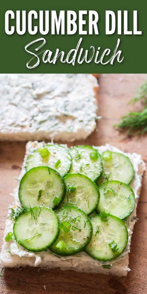 These light and refreshing cucumber cream cheese sandwiches are made with crisp cucumber and dill-flavored cream cheese. #cucumbersandwich #cucumberdillsandwich #summersandwich #cucumbers #creamcheese #sandwich Cucumber Cream Cheese Sandwiches, Banana Bread Cream Cheese, Cucumber Cream Cheese, Cucumber Sandwiches Recipes, Pumpkin Cream Cheese Bread, Cream Cheese Sandwiches, Easy Mashed Potatoes, Feta Cheese Salad, Fresh Cucumber