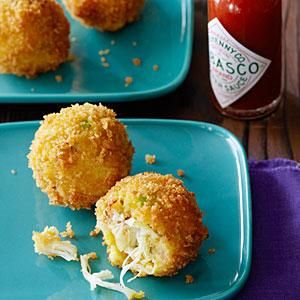 Crab Croquettes | MyRecipes.com Crab Croquettes, Crab Balls, Croquettes Recipe, Gourmet Appetizers, Crab Recipes, Croquettes, Fried Food, Seafood Dishes, Fish And Seafood