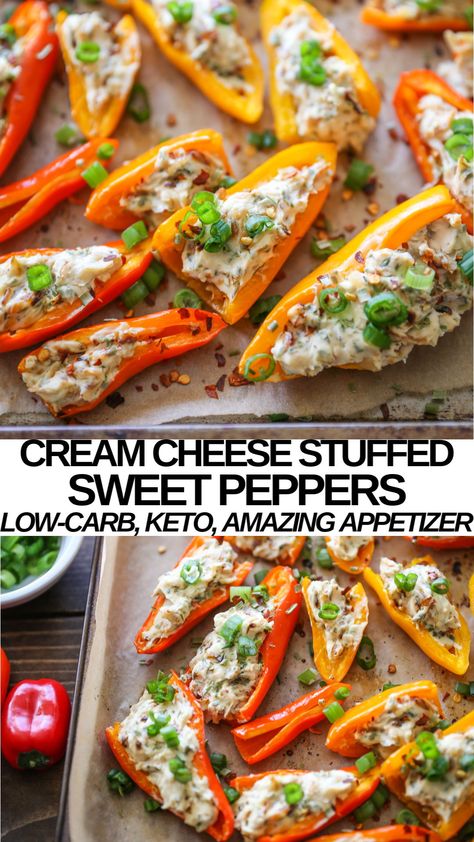 Grilled Stuffed Peppers Cream Cheese, Cheese Stuffed Sweet Peppers, Stuffed Peppers Appetizer, Baby Bell Peppers, Cream Cheese Stuffed Peppers, Sweet Pepper Recipes, Grilled Appetizers, Bell Pepper Recipes, Cheese Stuffed Peppers