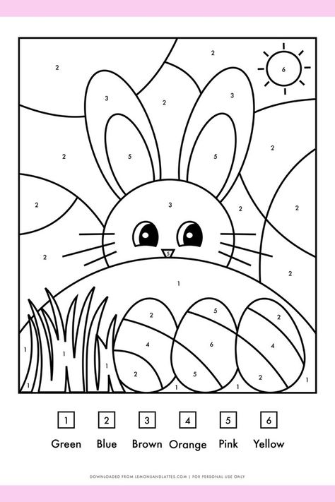 Easter coloring activities are fun for all ages! Download and print this free Easter bunny color by number. Easter Color By Number, Printable Easter Activities, Merry Christmas Coloring Pages, Easter Color, Bunny Coloring, Easter Egg Coloring Pages, Color By Number Printable, Easter Bunny Colouring, Easter Coloring Book