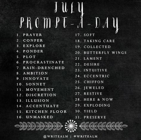 July June Prompts, July Prompts, Writing Prompts Poetry, Poetry Prompts, Writing Inspiration Prompts, Writing Challenge, Creative Writing Prompts, Daily Writing, Journal Writing Prompts