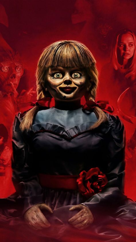 Annabelle Doll Comes Home 2019 4K Ultra HD Mobile Wallpaper. Annabelle Wallpaper, Annabelle Horror, Horror Wallpapers Hd, Es Pennywise, Wallpaper Film, Michael Cimino, Annabelle Doll, Watercolor Wallpaper Iphone, Horror Drawing