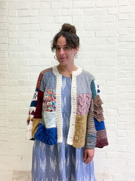 Our Knitted Patchwork Cardigan Freestyle Knitting, Crochet Long Cardigan Pattern, Long Cardigan Pattern, Crochet Long Cardigan, Chunky Knit Sweater Pattern, Knitted Patchwork, Fall Outfits 2023, Jacket Designs, Crochet Jacket Pattern