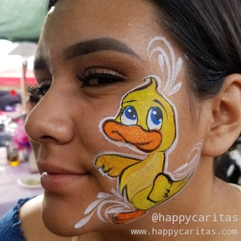 The client loves ducks, needless to say she was so happy to see the final result Duck Face Paint, Hunting Face Paint, Easter Face Paint, Princess Face Painting, Cheek Art, Princess Face, Duck Face, Art Face, Face Painting Designs