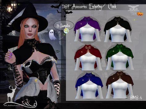 DanSimsFantasy's DSF Accessories Enchanting Cloak Magic Staff, Los Sims 4 Mods, Magic Clothes, Victorian Accessories, Tumblr Sims 4, Sims 4 Teen, Sims 4 Dresses, Sims 4 Characters, Sims4 Clothes