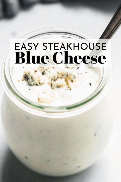 Blue Cheese Dressing Recipe, Cheese Salad Dressing, Bleu Cheese Dressing, Blue Cheese Recipes, Crispy Baked Chicken Thighs, Salad Dressing Recipes Healthy, Blue Cheese Salad, Blue Cheese Dip, Blue Cheese Sauce