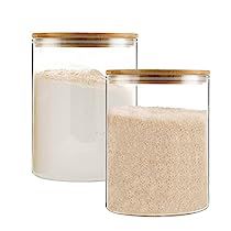 Bamboo Containers, Large Glass Jars, Sugar Container, Airtight Storage, Candy Cookie, Glass Storage Jars, Pantry Labels, Glass Food Storage, Glass Food Storage Containers