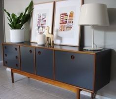 Scandinavian Credenza, Charcoal Sideboard, 60s Sideboard, Sideboard Styles, Ikea Expedit, Retro Sideboard, Teak Sideboard, Sideboard Designs, Modern Sideboard