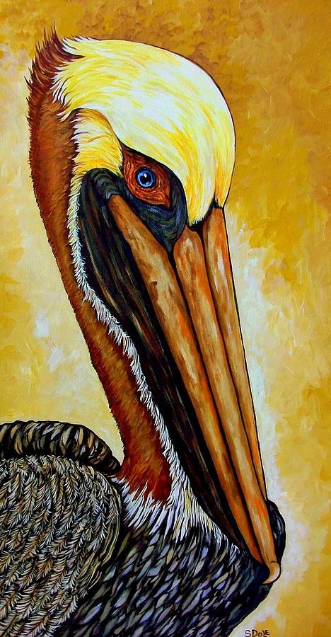 Pelican Drawing, Pelican Painting, Pelican Art, Louisiana Art, Bird Artwork, Nautical Art, Bird Drawings, Birds Painting, Beach Art