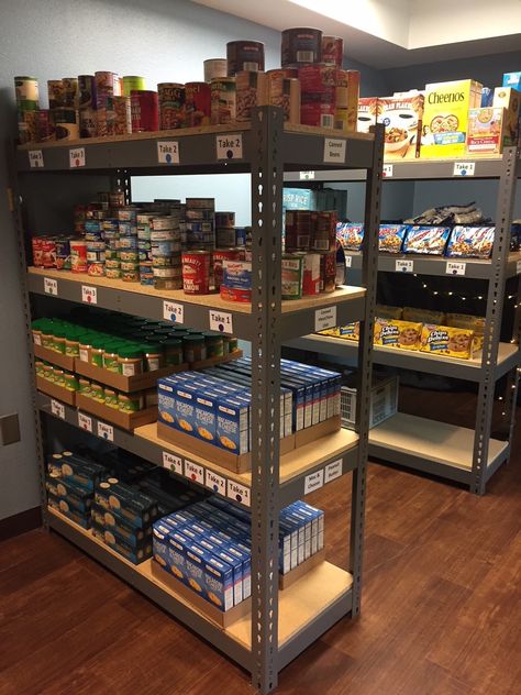 Food Pantry Shelves - Ideas on Foter Cold Room Storage Ideas Shelves, Home Food Storage Room, Basement Food Storage Ideas, Storeroom Ideas Storage, Garage Pantry Organization Ideas, Basement Food Storage, Food Pantry Ideas, Stock Pantry, Homestead Pantry