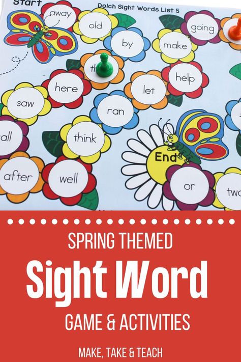 These spring themed sight word games are perfect for your first grade and second grade literacy centers! These sight word game boards contain sight words from the Dolch sight word list. Black and white versions are contained in this activity for added sight word practice at home! Dolch Sight Word List, Sight Word List, Writing Sight Words, Teaching Sight Words, First Grade Sight Words, Sight Words List, Dolch Sight Words, Nonsense Words, Word Board