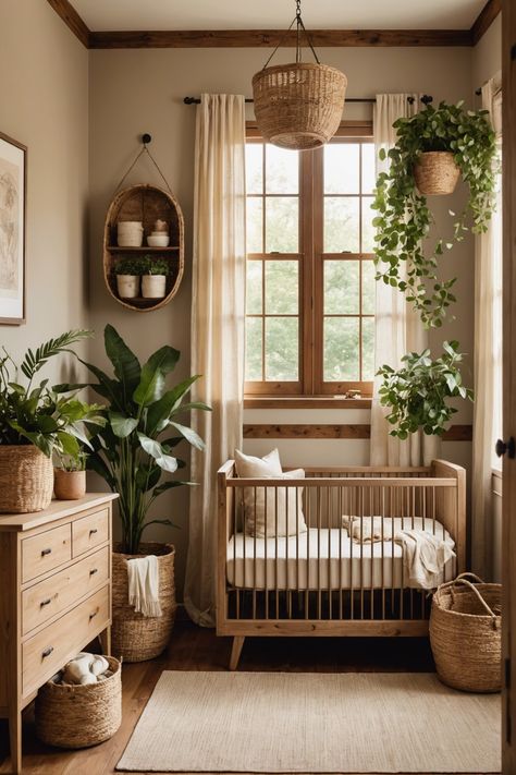 20 Cute Baby Boy Nursery Ideas For Your Little One – ToolzView Boho Jungle Theme Nursery, Mixed Woods Nursery, Small Nursery Corner, Nursery Brown Walls, Nursery With Wood Floors, Peaceful Nursery Ideas, Baby Room Woodland Theme, Organic Nursery Ideas, Natural Crib Nursery