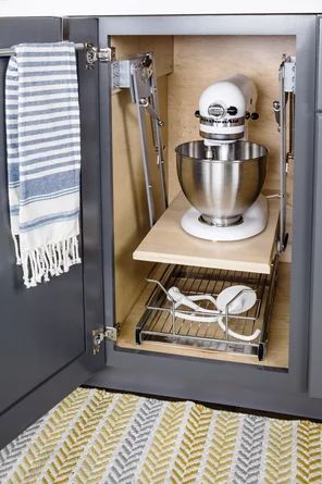 Hardware Resources Soft-Close Appliance Lift | Wayfair Appliance Lift, Kitchen Storage Hacks, Hardware Resources, Diy Dollhouse Furniture Easy, Barbie Kitchen, Diy Kitchen Island, Kitchen Cabinet Organization, Kitchen Appliance, Kitchen Diy