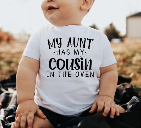 **My Aunt Has My Cousin In The Oven Shirt, Baby Announcement Tee, Auntie Pregnancy Reveal Shirt, Cute Big Cousin Shirt, Baby Shower Party Tee  ** 1. Check our photos for sizing and color options.  2. Choose your quantity. Feel free to add as many shirts as you wish!  3. Select your size and color from the drop-down menus.  4. Click "ADD TO CART" to add the shirt to your virtual cart.  5. Click "PROCEED TO CHECKOUT" to purchase your shirt.  6. Your shirt is now off to production! We will process My Aunt Has My Cousin In The Oven, New Cousin Announcement, Big Cousin Onesie, Auntie Baby Announcement, Cousin Baby Announcement, Pregnancy Announcement To Aunt And Uncle, Aunt And Uncle Pregnancy Announcement, Baby Announcing Ideas To Family, Pregnancy Reveal