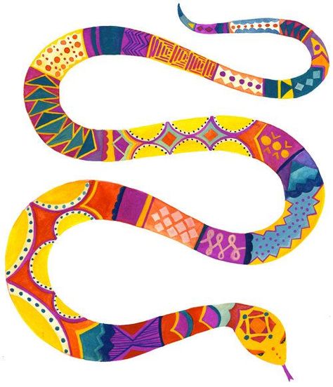 Snake Painting, Rainbow Snake, Colorful Snakes, Rainbow Serpent, Snake Art, Year Of The Snake, Aboriginal Artwork, A Snake, The Snake