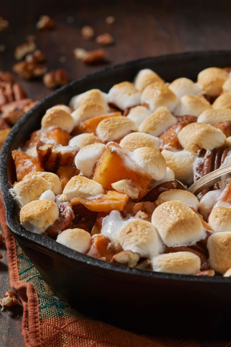 Paula Deen Candied Yams With Marshmallows Recipe For Sweet Potatoes Marshmallows, Sweet Potato Recipes W Marshmellows, Orange Praline Yams, Candied Yams With Marshmallows Canned, Candied Yams In Cast Iron Skillet, Praline Yams Recipe, Brown Sugar Yams Recipe, Candied Yams From Canned Yams, Recipe For Yams With Marshmallows