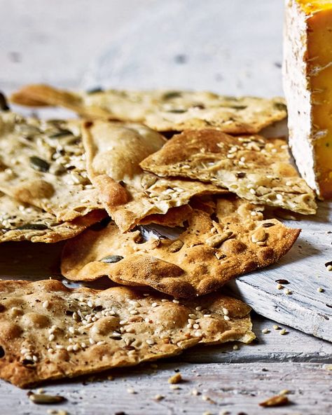 Cracker Ideas, Rye Crackers, Homemade Crackers Recipe, Sourdough Rye, Savoury Crackers, Savoury Biscuits, Homemade Crackers, Ny Style, Delicious Magazine