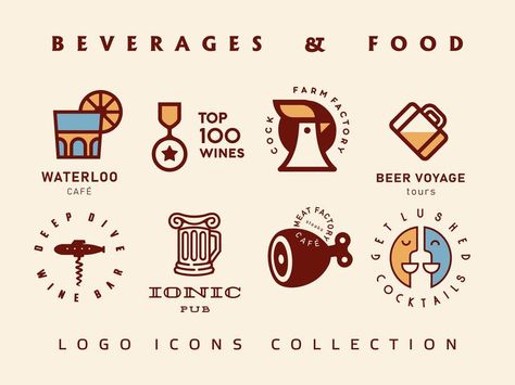 beverages & food logo collection Beverage Logo Design, Food And Beverage Logo, Pub Logo, Culinary Food, Lets Talk, Instagram Branding, Food And Beverage, Branding Packaging, Icon Collection