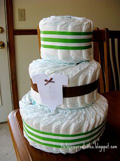 Twin Diaper Cake, Diaper Cake Tutorial, Diaper Cakes Tutorial, Diaper Cake Instructions, Diy Diaper Cake, Diaper Gifts, Bean Sprout, Diaper Cake Ideas, Nappy Cake