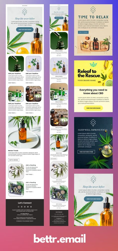 CBD Email Template for MailChimp Email Marketing Template Design, Mailchimp Template, Email Template Mailchimp, Mail Chimp Templates, Text And Image, Email Layout, Email Template Design, Email Marketing Template, Email Design Inspiration