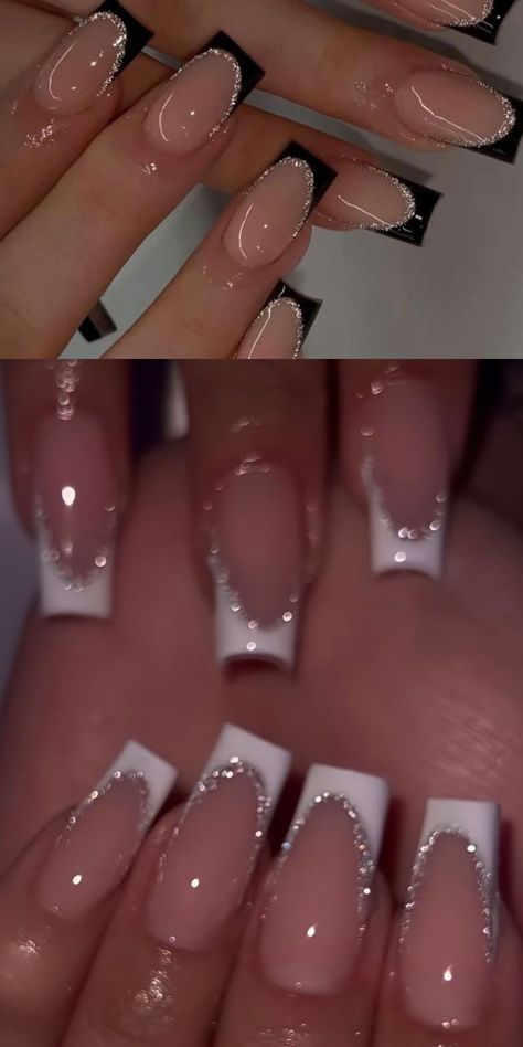 Nails That Will Match Everything, Square Nail Designs Medium, Nails Design Back To School, Cute Shirt Nail Ideas, Nails Gel X Designs, Nails That Go With Anything, Pageant Nails Ideas, Nail Ideas White Design, 17th Birthday Nail Ideas