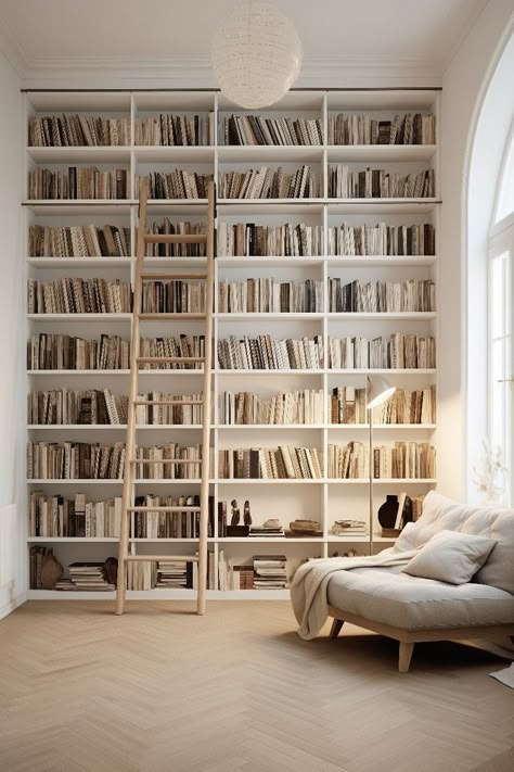 Home Library Aesthetic, Beautiful Home Library, Home Library Rooms, Large Bookshelves, Home Office Library, Library Aesthetic, Home Library Design, Home Libraries, Inviting Home