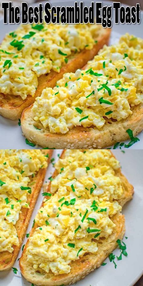 Scrambled Egg Toast, Sandwich Spreads, Brunch Sandwich, Sandwich Toast, Best Egg Recipes, Eggs Breakfast, Scrambled Egg, Resep Diet, Egg Toast