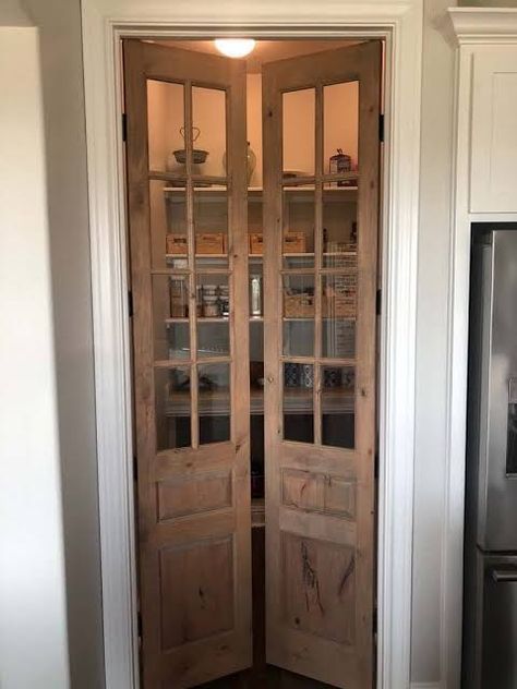 Kitchen Pantry Doors, Beautiful French Doors, Barn Door Hinges, Pantry Remodel, Pantry Doors, Glass French Doors, French Doors Patio, Kitchen Pantry Design, Doors Sliding