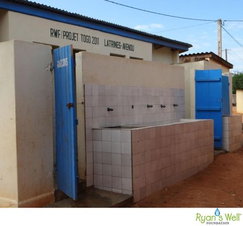 Freshly painted latrines & a handwashing station for Avenou School in Lomé, Togo - 2012 Handwashing Station, Hand Washing Station, Hand Washing, Laundry Room, Garage Doors, Outdoor Decor, Home Decor, Home Décor